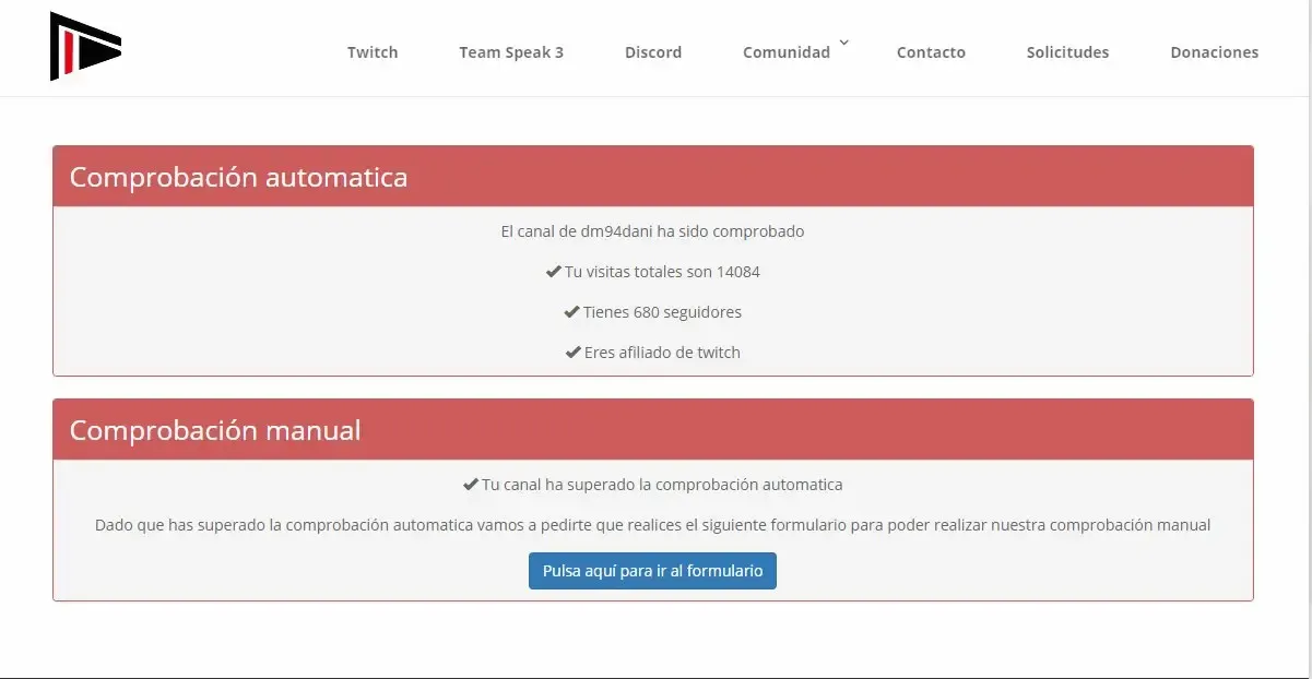 Página de solicitudes Página de solicitudes