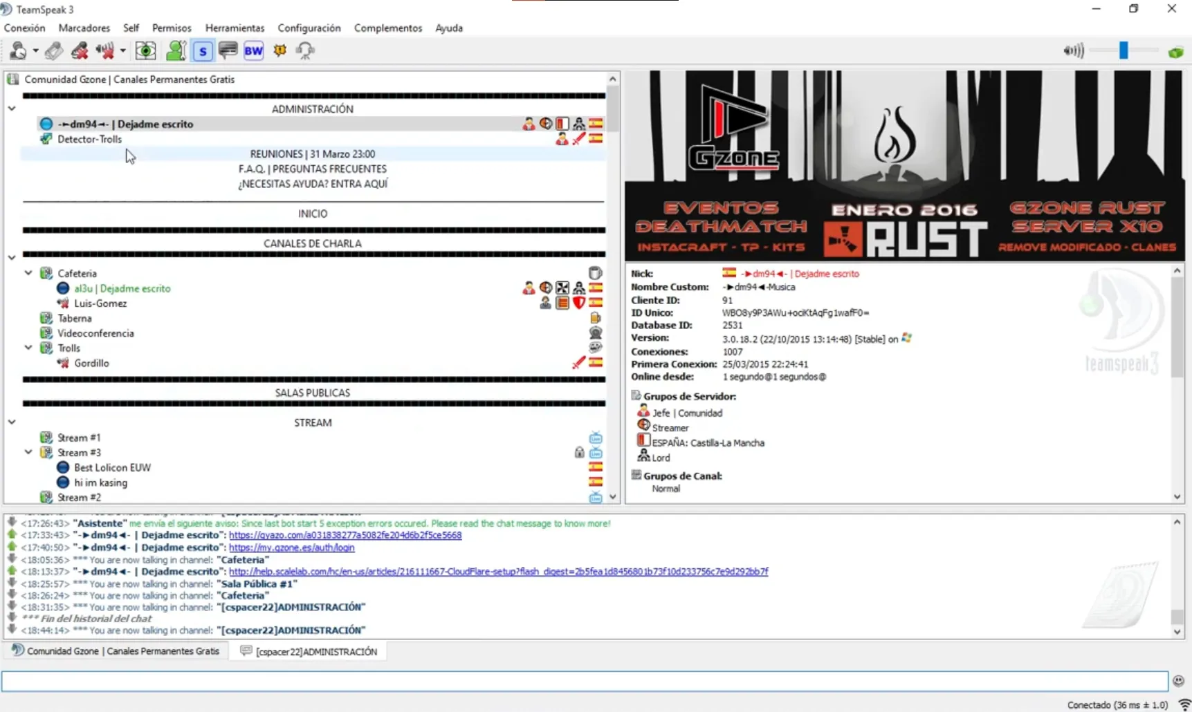 Servidor de Teamspeak 3 Servidor de Teamspeak 3
